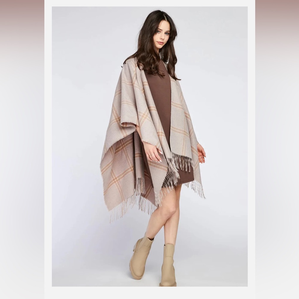 GENTLE FAWN | Holden Mink Windowpane Plaid | Wrap